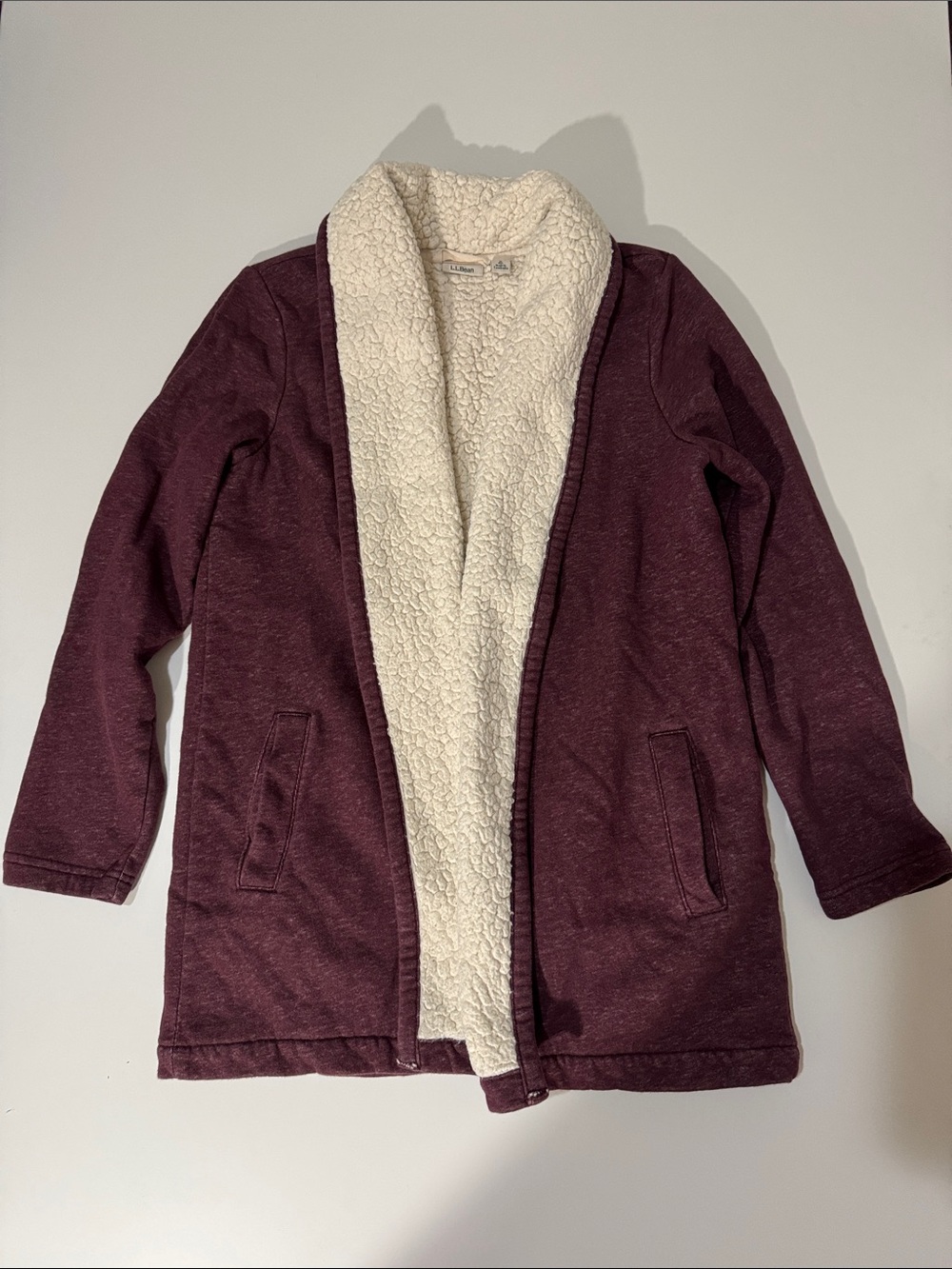 L.L. Bean Cream Sherpa-Lined Jacket